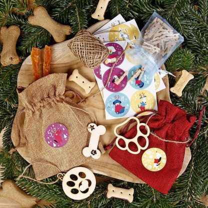 1 st. Adventskalender jute zakjes 12 x 15 cm en 13 x 18 cm bordeau en lichtbruin - Afbeelding 2