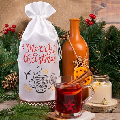 1 st. Een satijnen zakje 16 x 37 cm met opdruk - glühwein - Afbeelding 2