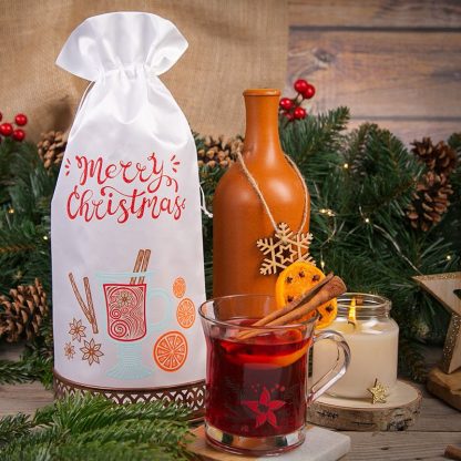1 st. Een satijnen zakje 16 x 37 cm met opdruk - glühwein - Afbeelding 2
