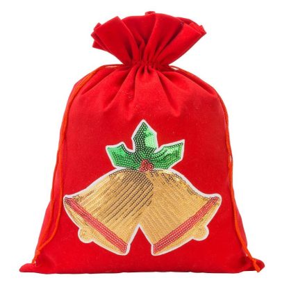 1 stuk Fluwelen zakje 26 x 35 cm - Kerstmis, Bel