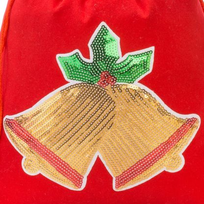 1 stuk Fluwelen zakje 26 x 35 cm - Kerstmis, Bel - Afbeelding 2