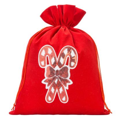 1 stuk Fluwelen zakje 26 x 35 cm - Kerstmis, Lolly