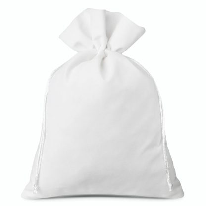 1 stuk Fluwelen zakjes 30 x 40 cm - wit