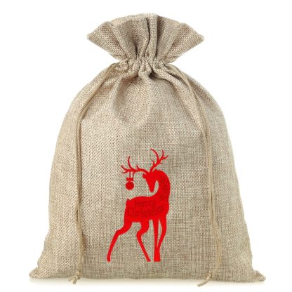 1 stuk Jute zakje 26 x 35 cm - Kerstmis