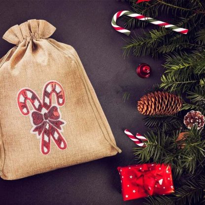 1 stuk Jute zakje 26 x 35 cm - Kerstmis - Afbeelding 2