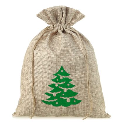 1 stuk Jute zakje 30 x 40 cm - Kerstmis
