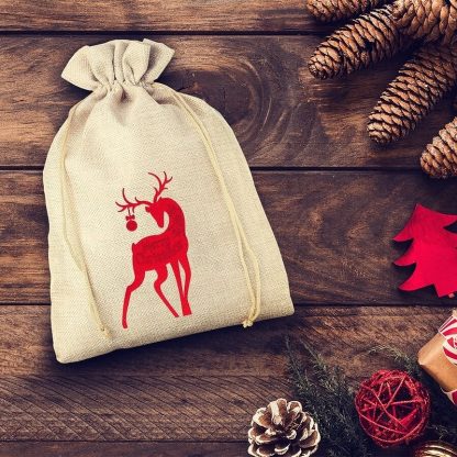 1 stuk Jute zakje 30 x 40 cm - Kerstmis - Afbeelding 2