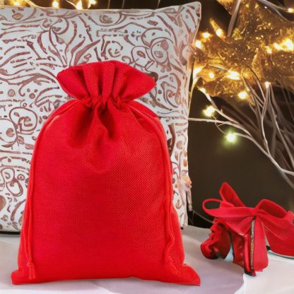 1 stuk Jute zak 26 x 35 cm - rood - Afbeelding 2