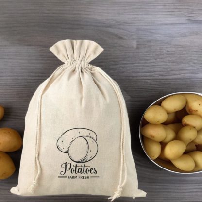 1 stuk Zakjes à la linnen met print 35 x 50 cm - voor aardappelen (EN) - Afbeelding 2