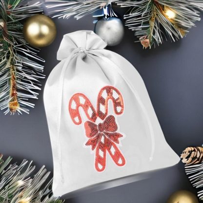 1 stuk Satijnen zakje 26 x 35 cm - Kerstmis - Lolly - Afbeelding 2
