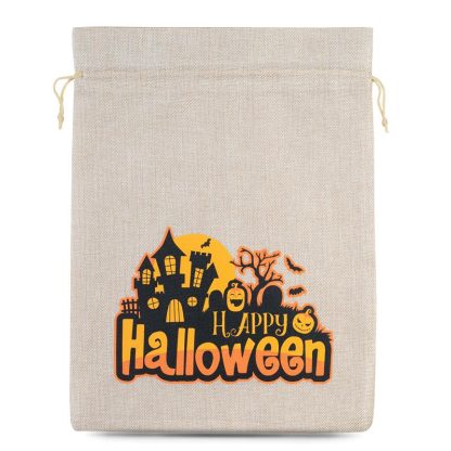 1 stuk Zakjes Halloween 1 / jute 30 x 40 cm - lichte natuurlijke kleur