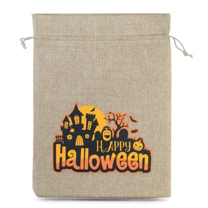 1 stuk Zakjes Halloween 1 / jute, 30 x 40 cm - natuurlijke kleur