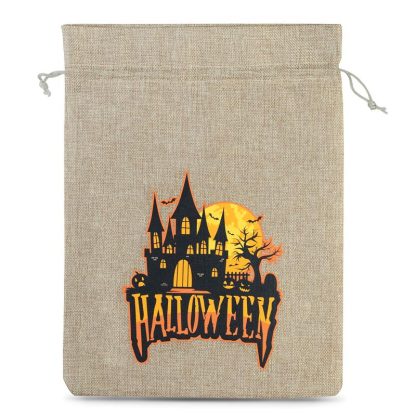 1 stuk Zakjes Halloween 2 / jute, 30 x 40 cm - natuurlijke kleur