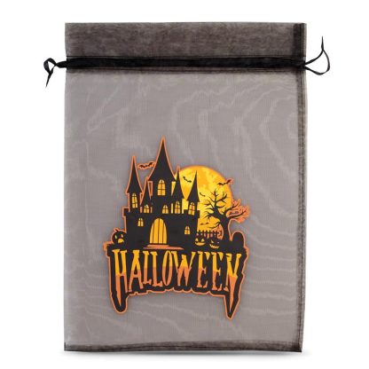 1 stuk Zakjes Halloween 2 / organza, 30 x 40 cm - zwart