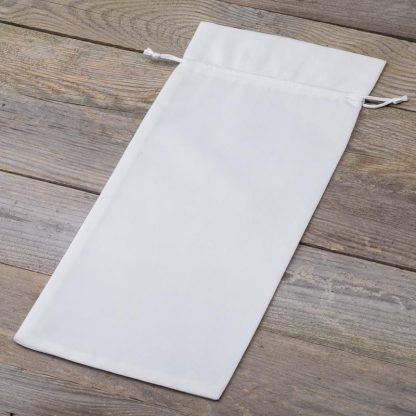 10 stuks Fluwelen zakjes 11 x 20 cm - wit - Afbeelding 2