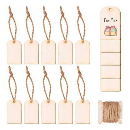 10 stuks Houten tags - blanco kaartjes
