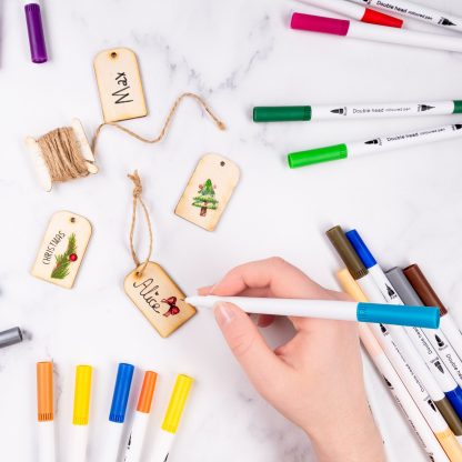 10 stuks Houten tags - blanco kaartjes - Afbeelding 2