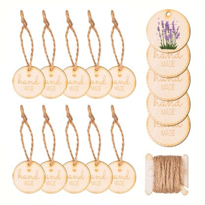 10 stuks Houten tags - Hand made
