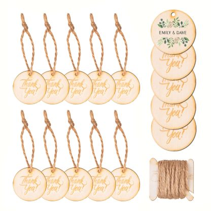 10 stuks Houten tags - Thank You