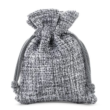 10 stuks Jute zakjes 10 x 13 cm - grijs