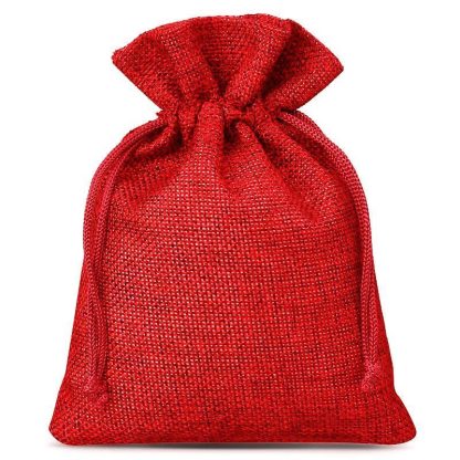 10 stuks Jute zakjes 12 x 15 cm - rood
