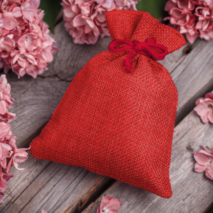10 stuks Jute zakjes 12 x 15 cm - rood - Afbeelding 2