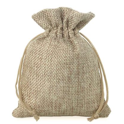 10 stuks Jute zakjes 6 x 8 cm - natuurlijke kleur
