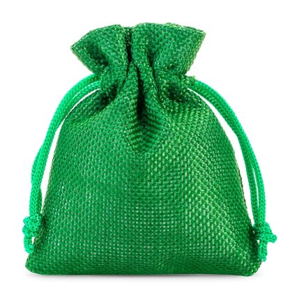 10 stuks Jute zakjes 8 x 10 cm - groen