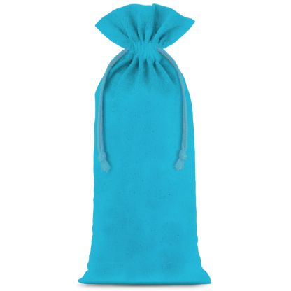 10 stuks Katoenen zakjes 11 x 20 cm - turquoise
