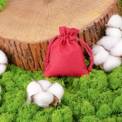 10 stuks Katoenen zakjes 12 x 15 cm - rood - Afbeelding 2