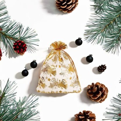 10 stuks Organza zakjes 10 x 13 cm - Kerstmis - Afbeelding 2
