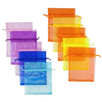 10 stuks. Organza zakjes 12 x 15 cm - mix van lentekleuren