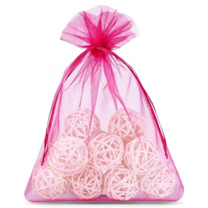 10 stuks Organza zakjes 15 x 20 cm - fuchsia