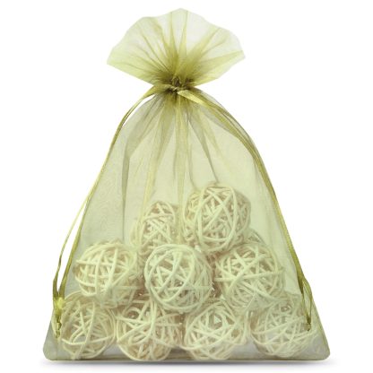 10 stuks Organza zakjes 18 x 24 cm - olijf groen