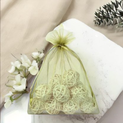 10 stuks Organza zakjes 18 x 24 cm - olijf groen - Afbeelding 2