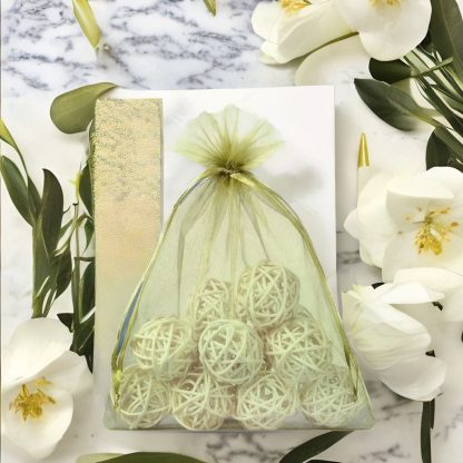 10 stuks Organza zakjes 22 x 30 cm - olijf groen - Afbeelding 2
