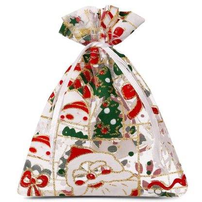 10 stuks Organza zakjes 9 x 12 cm - Kerstmis / 5