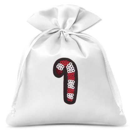 10 stuks Satijnen zakjes 12 x 15cm -Kerstmis- Lolly
