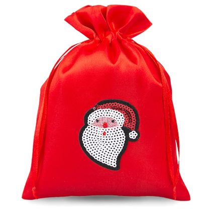 10 stuks Satijnen zakjes 13 x 18 cm - Kerstmis - Kerstman