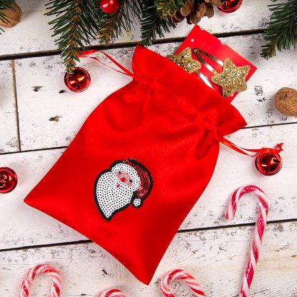 10 stuks Satijnen zakjes 13 x 18 cm - Kerstmis - Kerstman - Afbeelding 2