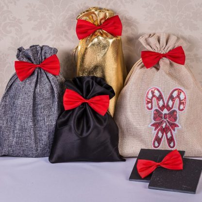 10 stuks. Strikken uit stof 10 x 5 cm - rood - Afbeelding 2