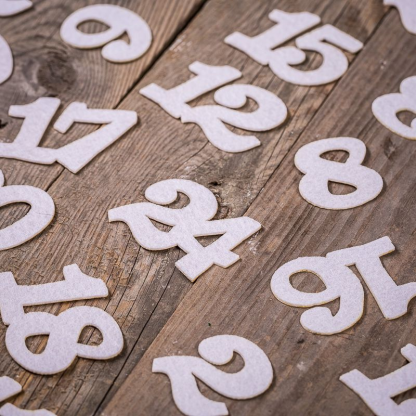 24 stuks. Zelfklevende cijfers 1-24 - wit - Afbeelding 2