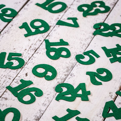 24 stuks. Zelfklevende nummers 1-24 - groen - Afbeelding 2