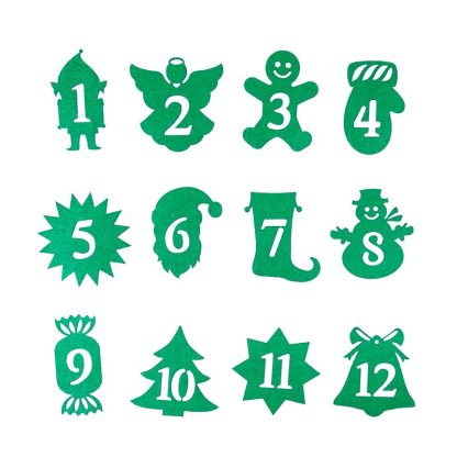 24 stuks. Zelfklevende nummers 1-24 - groen MIX - Afbeelding 2