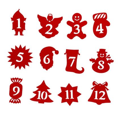 24 stuks. Zelfklevende nummers 1-24 - rood MIX - Afbeelding 2