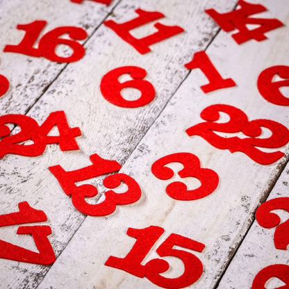 24 stuks. Zelfklevende nummers 1-24 - rood - Afbeelding 2