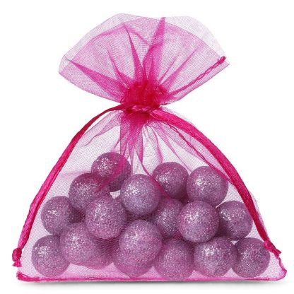 25 stuks Organza zakjes 10 x 13 cm - fuchsia