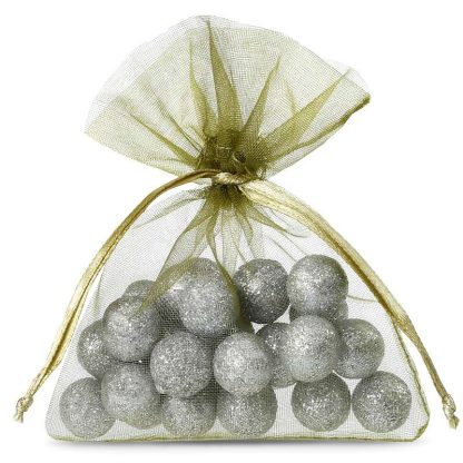 25 stuks Organza zakjes 6 x 8 cm - olijf groen