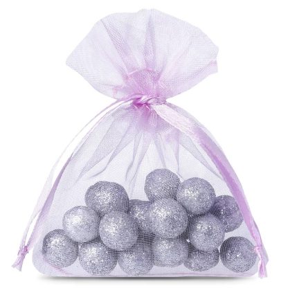 25 stuks Organza zakjes 7 x 9 cm - lichtpaars