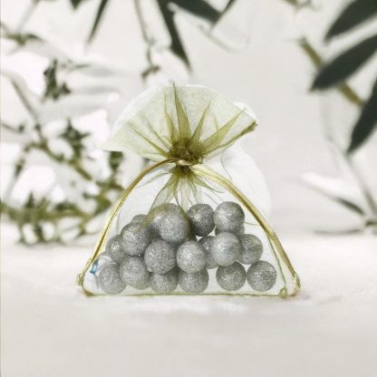 25 stuks Organza zakjes 7 x 9 cm - olijf groen - Afbeelding 2
